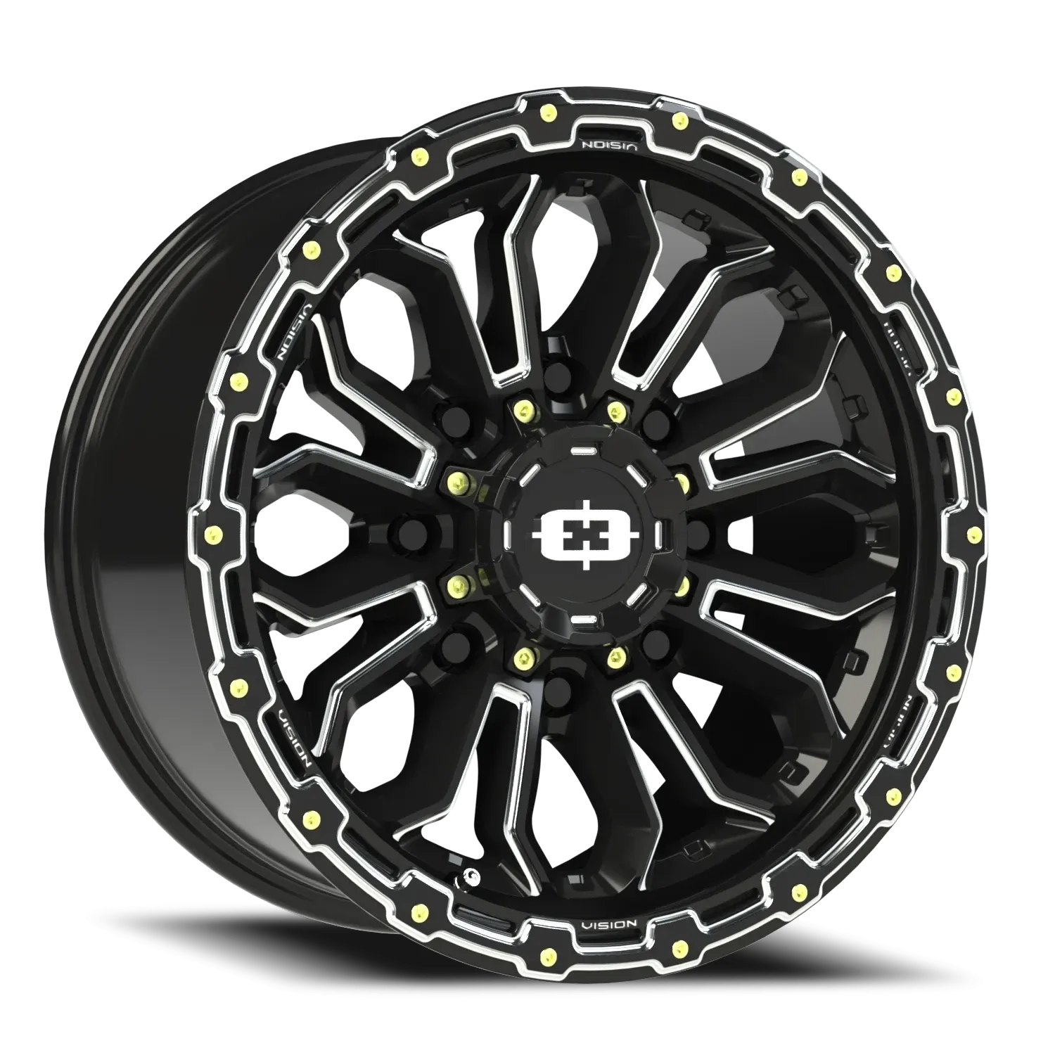 VISION 405 17X8 GLOSS BLACK MILLED SPOKE